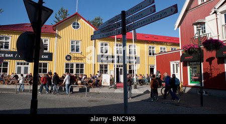 Sommertag in der Innenstadt von Reykjavik, Island Stockfoto