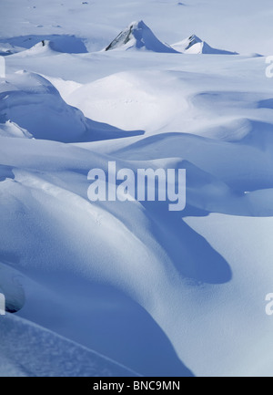 Muster der Schnee in den Bergen, Island Stockfoto
