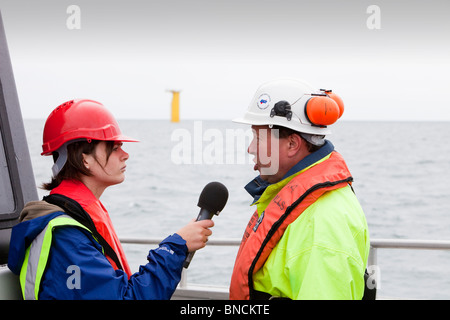 Dong Energy Bau der neuen Walney off Shore-Windpark Stockfoto