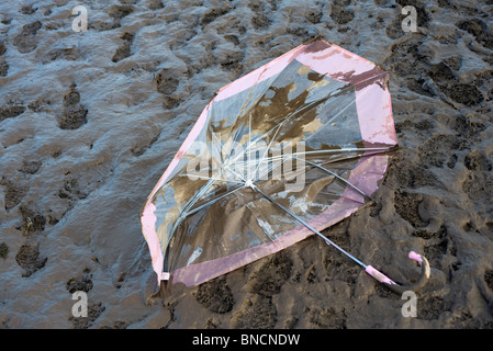 Ausrangierte Regenschirm, Oxegen Musikfestival. Stockfoto