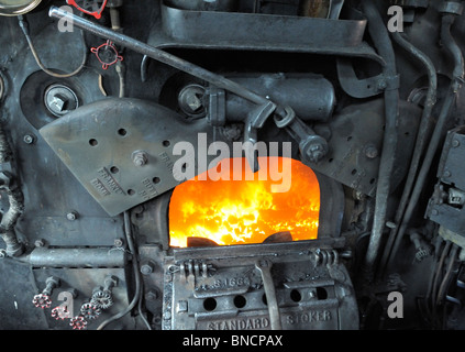 Die Feuerbüchse und Firebox von der Canadian National #3254, Steamtown National Historic Site, Scranton, PA 100710 35612 Stockfoto