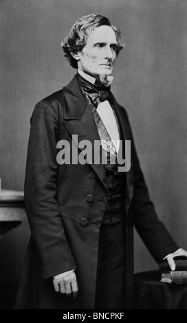 Portraitfoto um 1860 von Jefferson Davis (1808 – 1889) - Präsident der Konföderierten Staaten von Amerika von 1861 bis 1865. Stockfoto