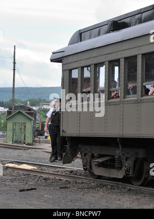 Leiter auf den Passagier Zug, Steamtown National Historic Site, Scranton, PA 100710 35621 Stockfoto