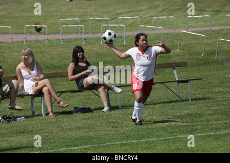 Frauen Fußball-Trikot V Grönland Natwest Island Games 2009 bei Vikinghallen Jomala auf Åland, 28. Juni 2009 Stockfoto