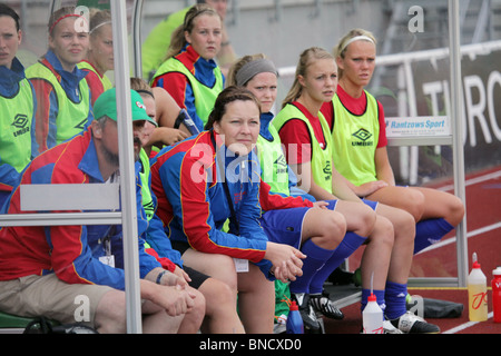 Aland Bank Frauen Fußball Finale NatWest Island Games 2009 Åland 2-0 Gotland in Wiklöf Holding Arena Mariehamn, 4. Juli 2009 Stockfoto