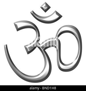 Silber Hinduismus 3D-Symbol Stockfoto