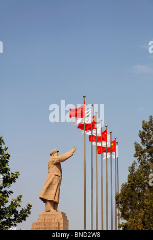 Statue von Mao Zedung, Volksplatz, Kashgar, Provinz Xinjiang, China Stockfoto