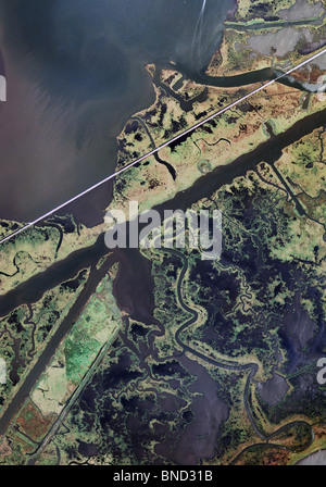 Luftbildkarte Anzeigen über Feuchtgebiete Mississippidelta Louisiana Stockfoto
