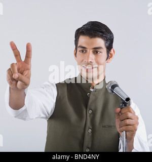 Schauspieler, die Darstellung eines Politikers Rede Stockfoto