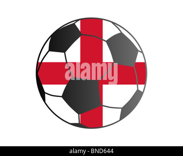 Flagge von England und Soccer ball Stockfoto