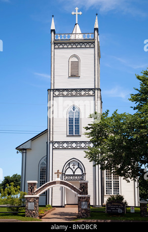 Katholische Kirche St. Augustine erbaut 1838 in der Nähe der Gemeinde North Rustico, Prince Edward Island, Kanada. Stockfoto