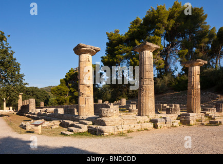 Der Tempel der Hera in Olympia. Blick von Südosten.