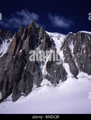 Das Mont Blanc Massiv, Gervasutti Couloir Stockfoto