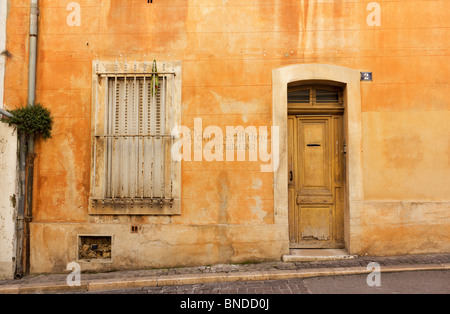 Hausfassade in Panier Bezirk, Marseille. Stockfoto