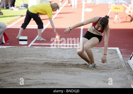 Georgia Karageorgiou Rhodos 6. im Weitsprung der Frauen bei Natwest Island Games 2009, Åland, 3. Juli 2009 Stockfoto