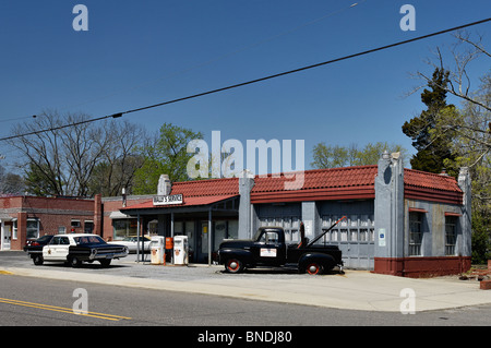 Wally's-Service-Station in Mount Airy, North Carolina Stockfoto