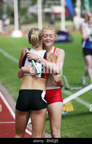 Harriet Pryke Isle Of Man Silber die Frauen 4x400m Staffel bei Natwest Island Games 2009, 3. Juli 2009 Stockfoto