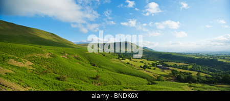 Blick über gemeinsame und Ländereien in Richtung Twmpa, Heu zu bluffen, Brecon Beacons Nationalpark, Wales Stockfoto