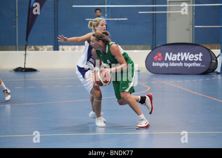 Frauen Basketball Final Menorca Niederlage Guernsey NatWest Island Games 2009 in Eckeröhallen auf Åland, 4. Juli 2009 Stockfoto