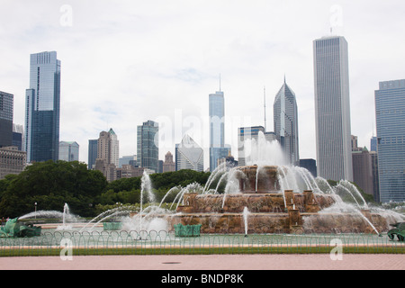 Chicago Illinois Skyline von Grant Park Stockfoto