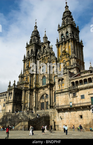 Catedral del Apostol, Santiago De Compostela, das Ziel aller Pilger auf dem Camino de Santiago dargelegt. Stockfoto