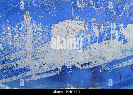 blaue Grunge alte Alter Farbe Wand Textur Vintage-Hintergrund Stockfoto