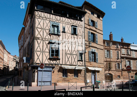 Fachwerkhaus in Toulouse. Garonne. Midi Pyrenäen. Frankreich Stockfoto