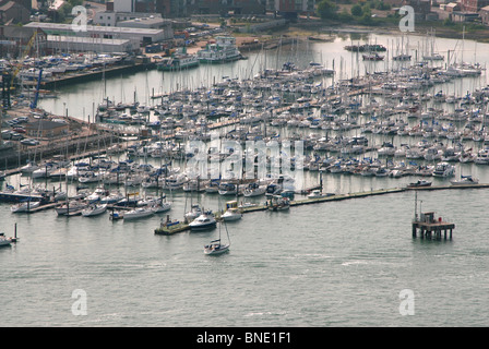 Gosport Marina, Hampshire, England, gesehen von der Spinnaker Tower Stockfoto