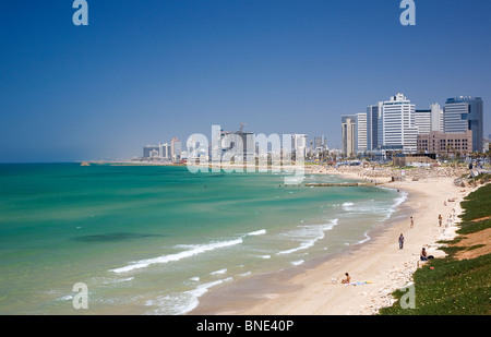 Tel Aviv Küstenlinie aus alten Yafo Stockfoto