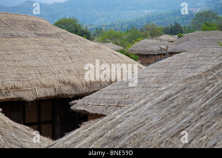Traditionelle Häuser, Naganeupseong Festung, Provinz Jeollanam-Do, Südkorea Stockfoto