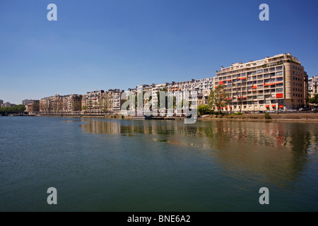Passy Bezirk (16. Arrondissement) und Seine, Paris, Frankreich Stockfoto