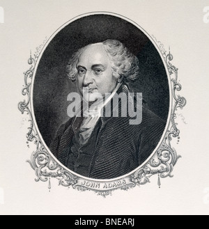 John Adams, zweiter Präsident der Vereinigten Staaten, Gravur, (1735-1826) Stockfoto