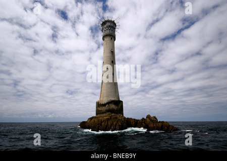 Der Bishop Rock Leuchtturm, die Scilly-Inseln, England Stockfoto