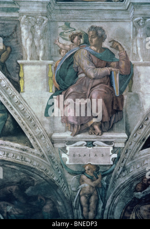 Der Prophet Jesaja Michelangelo Buonarroti (1475-1564/Italienisch) Fresko Sixtinische Kapelle, Vatikan Stockfoto