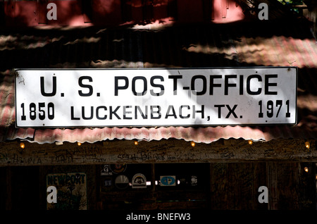 Historisches Postamt Luckenbach, Hill Country, Texas, USA Stockfoto