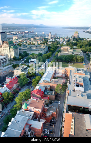 Dies ist eine erhöhte Ansicht von Quebec City, Provinz Quebec, Kanada. Stockfoto