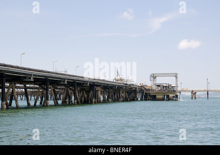 Öl-Pipeline führt zu einer Offshore-entladen-Endstation in Sriracha, Thailand. Stockfoto