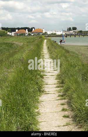 Riverside-Wanderweg entlang der Ufer des Fluss Adur, Shoreham-by-Sea, West Sussex, England. Stockfoto