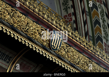 Detail der Bildschirm im St. James Church, Alveston, Warwickshire, England UK Stockfoto