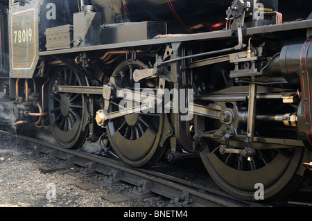 Mechanischer Antrieb Stäbe auf einer Dampflok Stockfoto