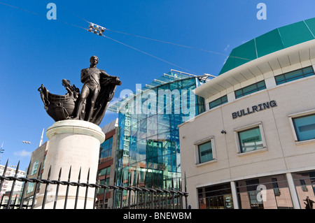 Lord Nelson-Statue in der Birmingham Bullring Shopping Centre Stockfoto
