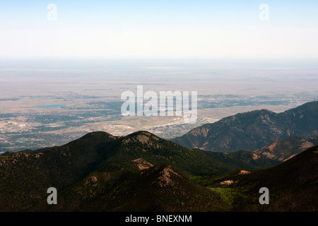 Aussicht vom Gipfel des Pikes Peak colorado Stockfoto