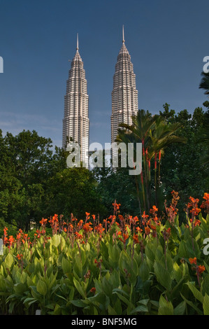 Petronas Towers in Kuala Lumpur Malaysia KLCC Park Stockfoto