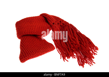Einen roten Schal isoliert auf weißem Hintergrund Stockfoto