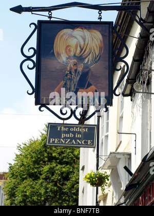 Die Türken den Kopf Pub, Penzance, Cornwall, England, UK. Stockfoto