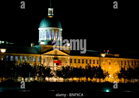 Bonsecours Markt in der Nacht in Old Montreal Stockfoto