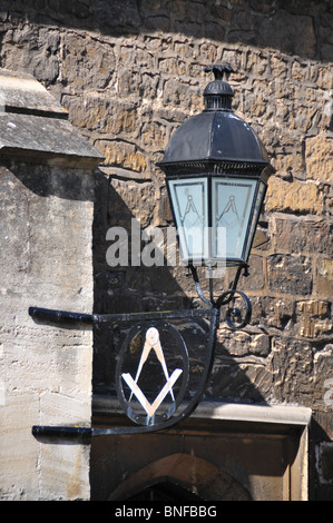 Freimaurer-Symbole, Heilige Dreifaltigkeit Kirche Hall, Bradford upon-Avon, Wiltshire Stockfoto