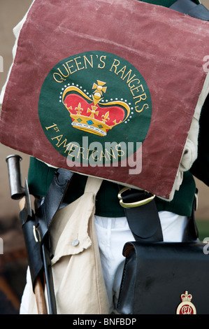 Queens Rangers 1. american Regiment Fußsoldat Reenactment Stockfoto