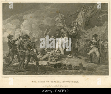 Ca. 1880 s Gravur, "The Tod von General Montgomery in der Angriff von Quebec, Dec 1775." Stockfoto