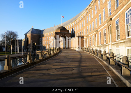 Bristol Stadtrat Büros "City Hall" an einem sonnigen Wintermorgen Stockfoto